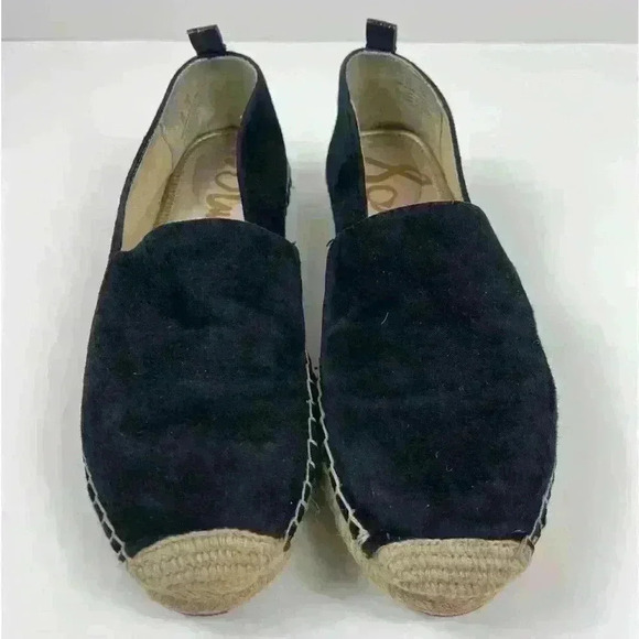 Sam Edelman Womens Carrin Platform Espadrille Slip-On Black Suede 8 Sandal Shoe - Picture 3 of 15